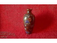 Old vase 15.5 cm cellular enamel cloisonne cloisonne Asia