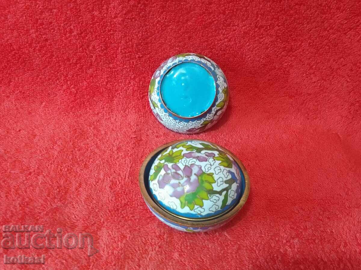 Three metal brass jewelry boxes cloisonne cellular enamel - 5 Three metal brass jewelry boxes cloisonne cellular enamel - 5