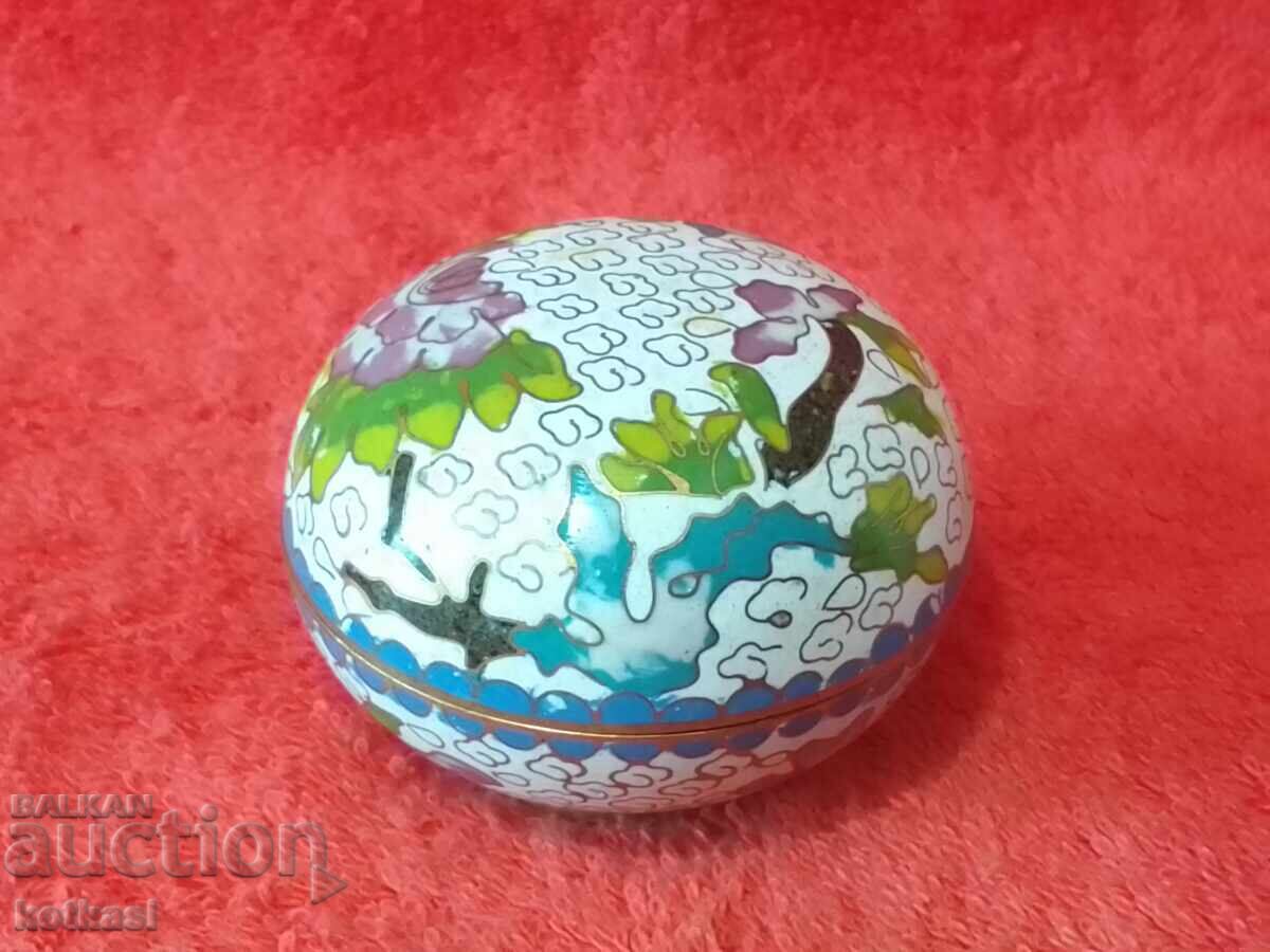 Three metal brass jewelry boxes cloisonne cellular enamel - 6 Three metal brass jewelry boxes cloisonne cellular enamel - 6