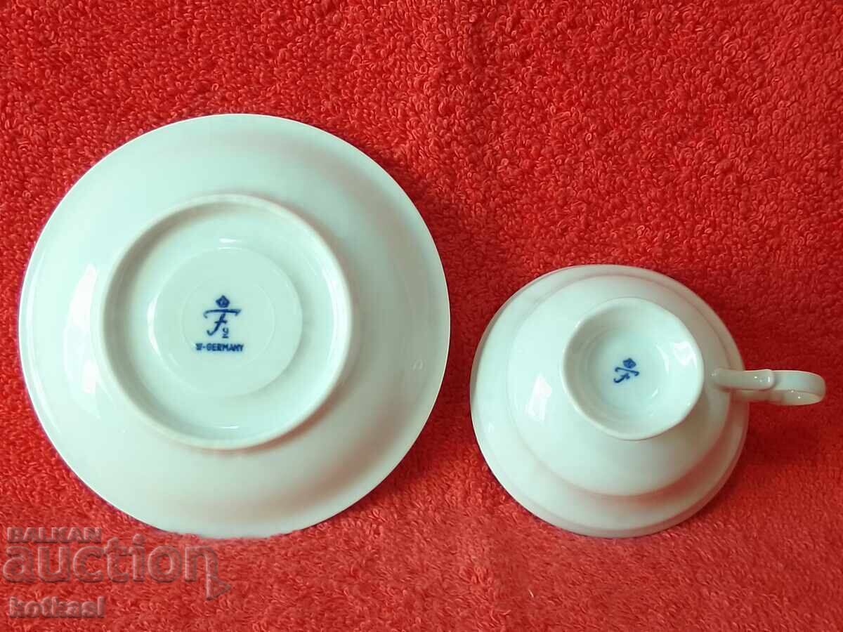 Delivery of Old porcelain set Mocha cup saucer Furstenberg F Germany Delivery of Old porcelain set Mocha cup saucer Furstenberg F Germany