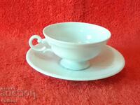 Old porcelain set Mocha cup saucer Furstenberg F Germany