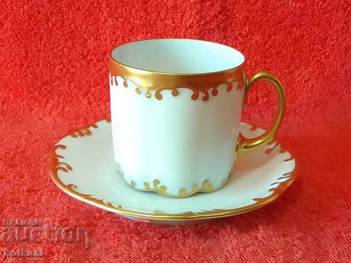 Old porcelain Mocha set cup plate gilding Rosenthal with price 125.00 BGN | € 63.91 Old porcelain Mocha set cup plate gilding Rosenthal with price 125.00 BGN | € 63.91