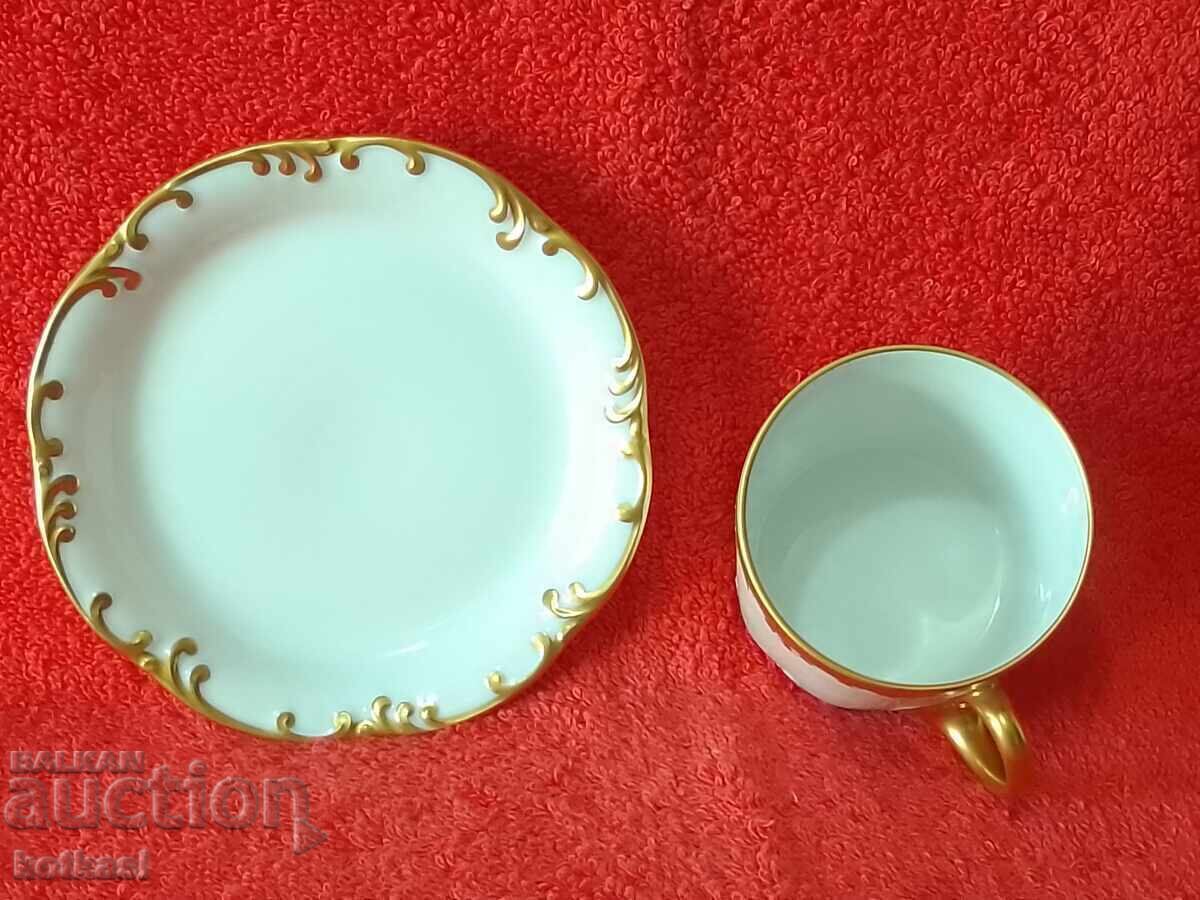Delivery of Old porcelain Mocha set cup plate gilding Rosenthal Delivery of Old porcelain Mocha set cup plate gilding Rosenthal