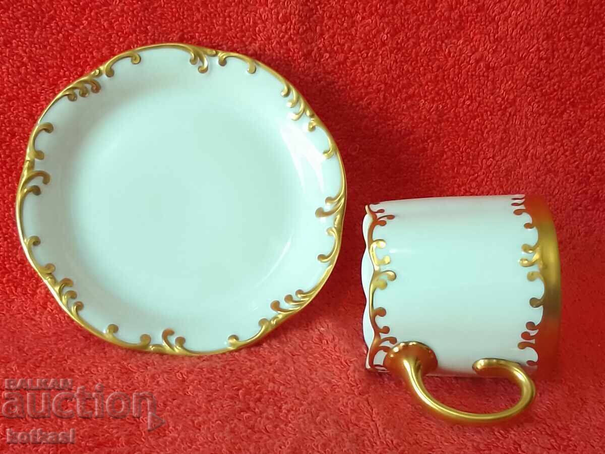 Old porcelain Mocha set cup plate gilding Rosenthal - 6 Old porcelain Mocha set cup plate gilding Rosenthal - 6