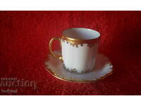 Old double porcelain set cup plate Rosenthal gilt