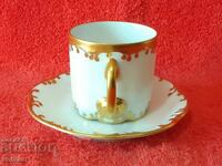 Set Mocha porțelan vechi farfurie ceașcă aurire Rosenthal