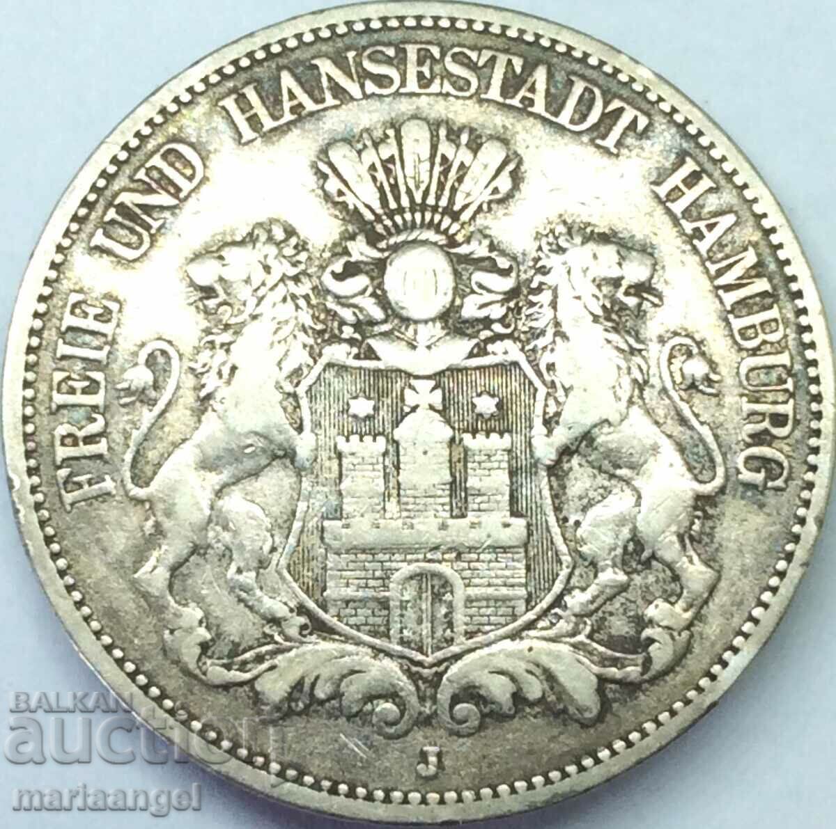Germany 5 stamps 1875 Hamburg 27.45g silver