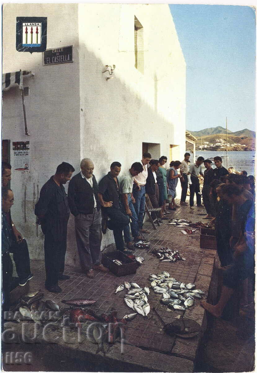 Spain - Costa Brava - Port of Lanza - Market - approx. 1970