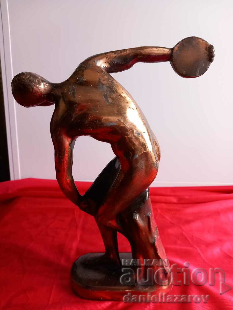 Auction  Large Old Discus Thrower Figurine, Figure