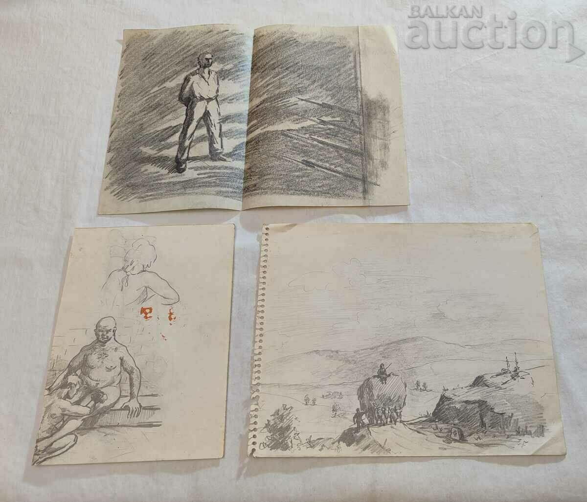 DRAWINGS WITH PENCIL LOT 5 PCS with price 33.00 BGN | € 16.87 DRAWINGS WITH PENCIL LOT 5 PCS with price 33.00 BGN | € 16.87