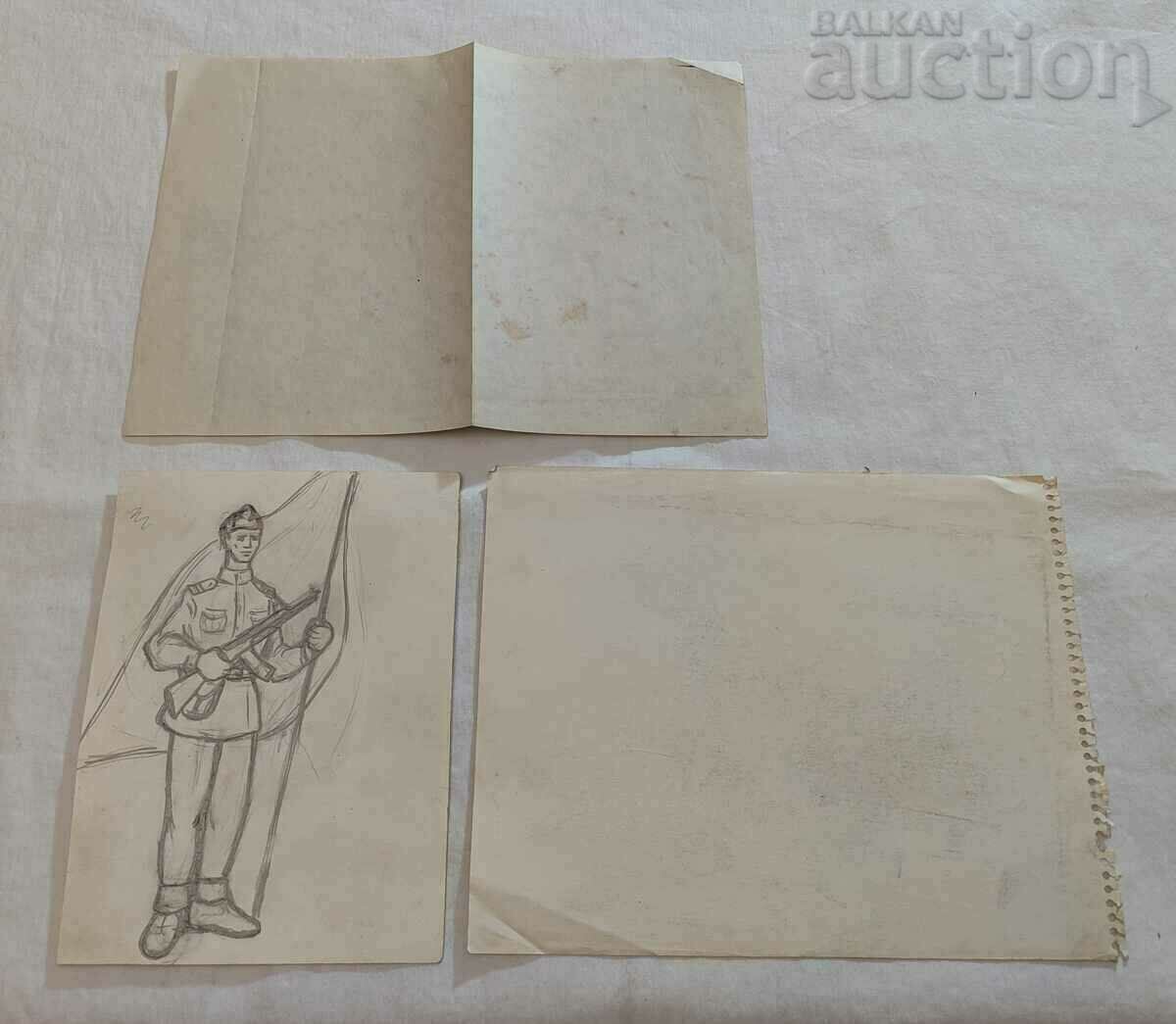 Auction DRAWINGS WITH PENCIL LOT 5 PCS Auction DRAWINGS WITH PENCIL LOT 5 PCS