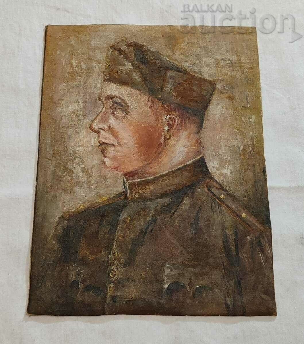 WW2 MILITARY OFFICER PAINTING GUACHE
