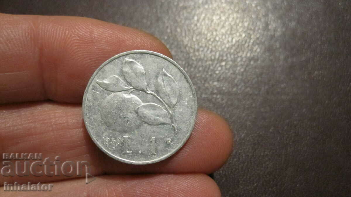 1950 год 1 лира Италия - Алуминий