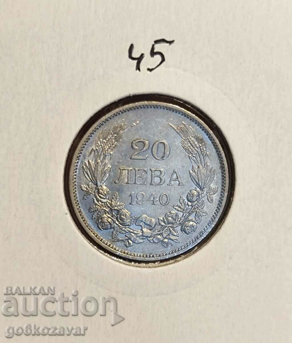 Βουλγαρία 20 BGN 1940 Top coin!