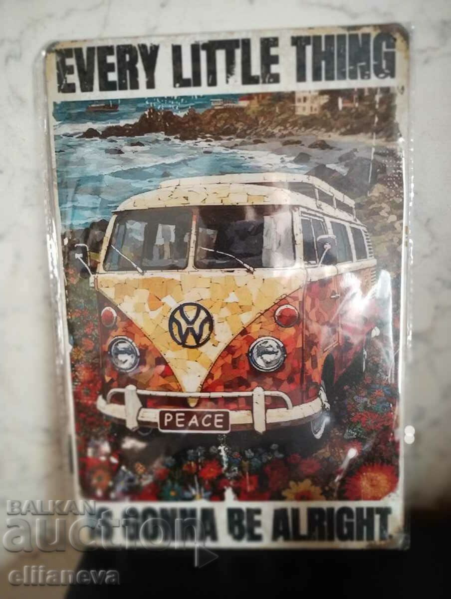 Auction Retro metal sign VW T-1 30;20cm Auction Retro metal sign VW T-1 30;20cm