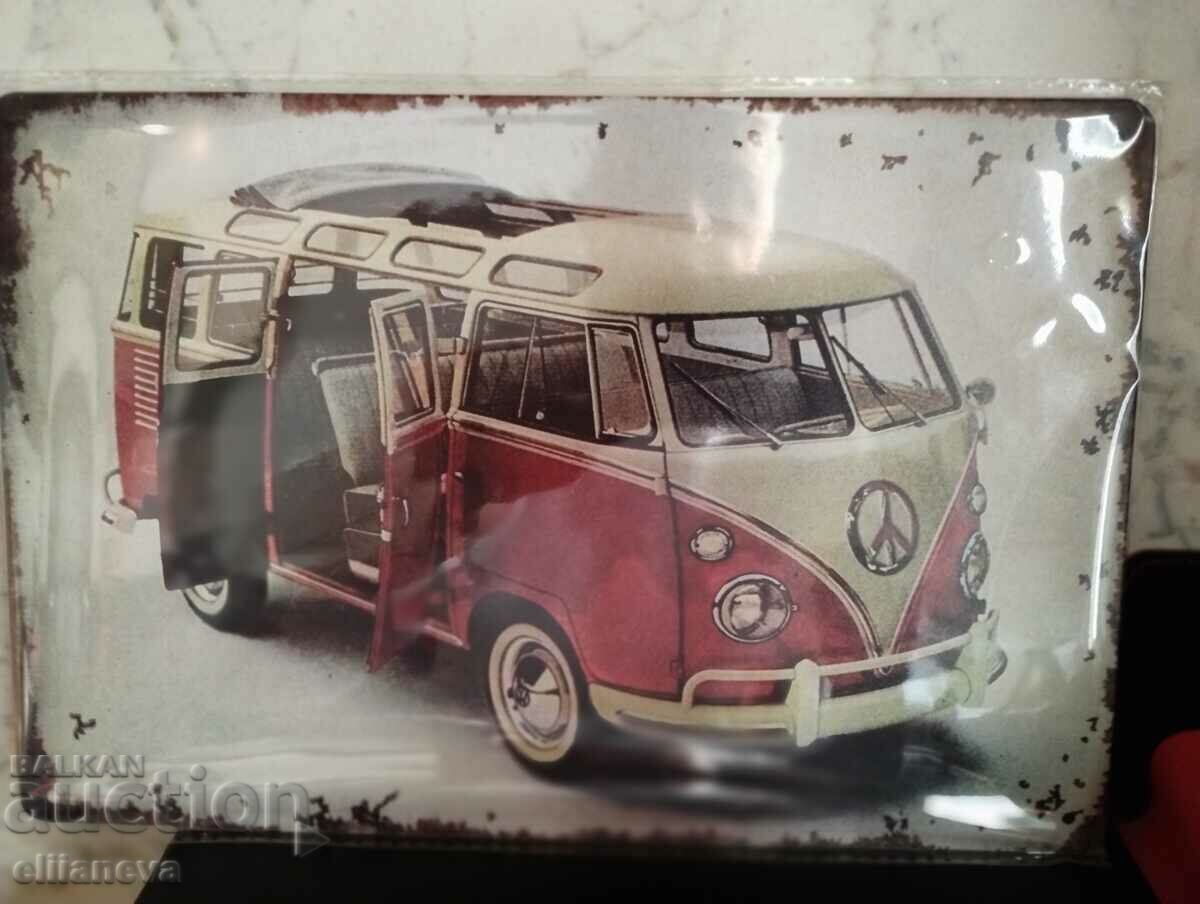 Retro metal sign VW T-1 30;20cm with price 15.00 BGN | € 7.67 Retro metal sign VW T-1 30;20cm with price 15.00 BGN | € 7.67