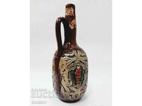 Богато декорирана керамична стомна, бутилка (4.5)