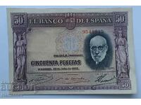 50 pesete Spania 1935 / 50 pesetas 1935 XF+