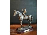 collectible figurine horse with jockey