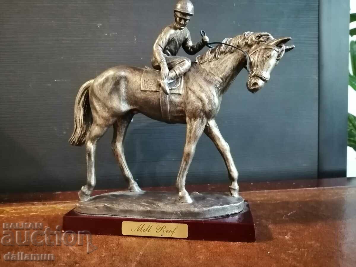 collectible Mill Reef horse with jockey figurine