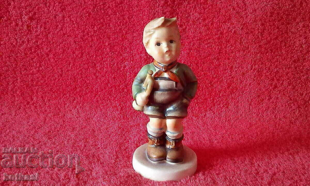 Old porcelain figure boy child musician Goebel Hummel