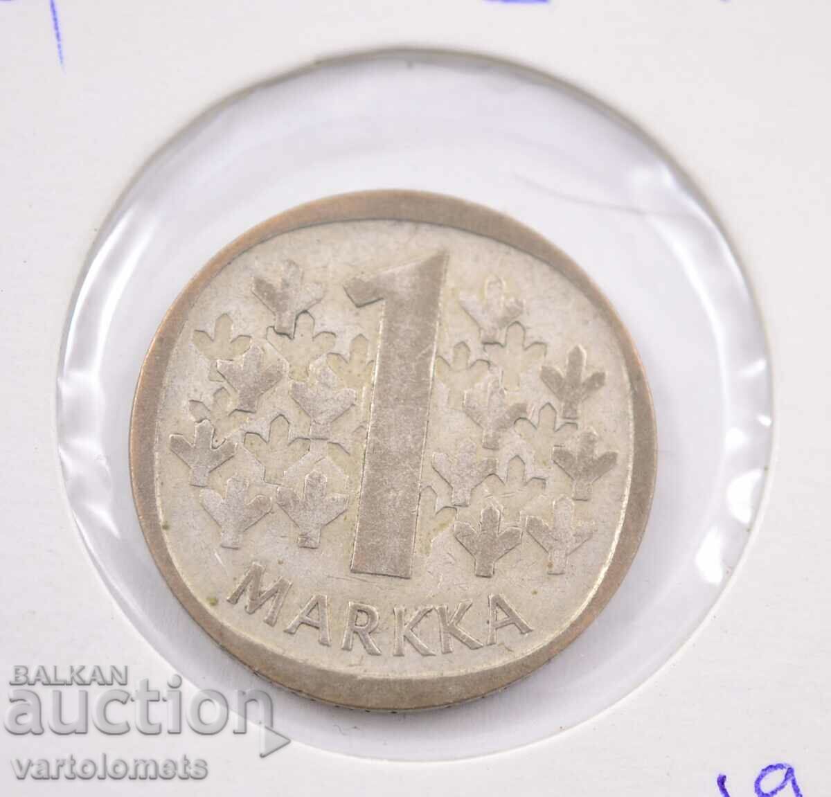 1 Markka 1965 Silver - Finland 1 Markka 1965 Silver - Finland