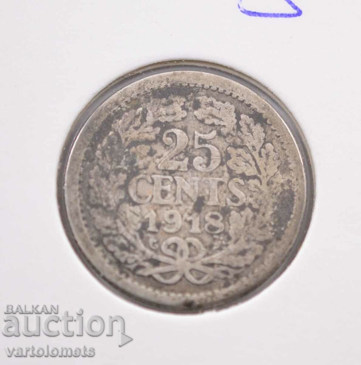 25 cents 1918 - Netherlands