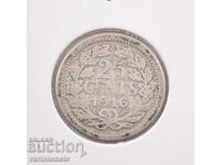25 cenți 1916 argint - Olanda