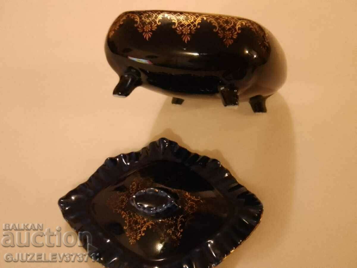 cobalt and gilt porcelain bowl with price 99.00 BGN | € 50.62 cobalt and gilt porcelain bowl with price 99.00 BGN | € 50.62