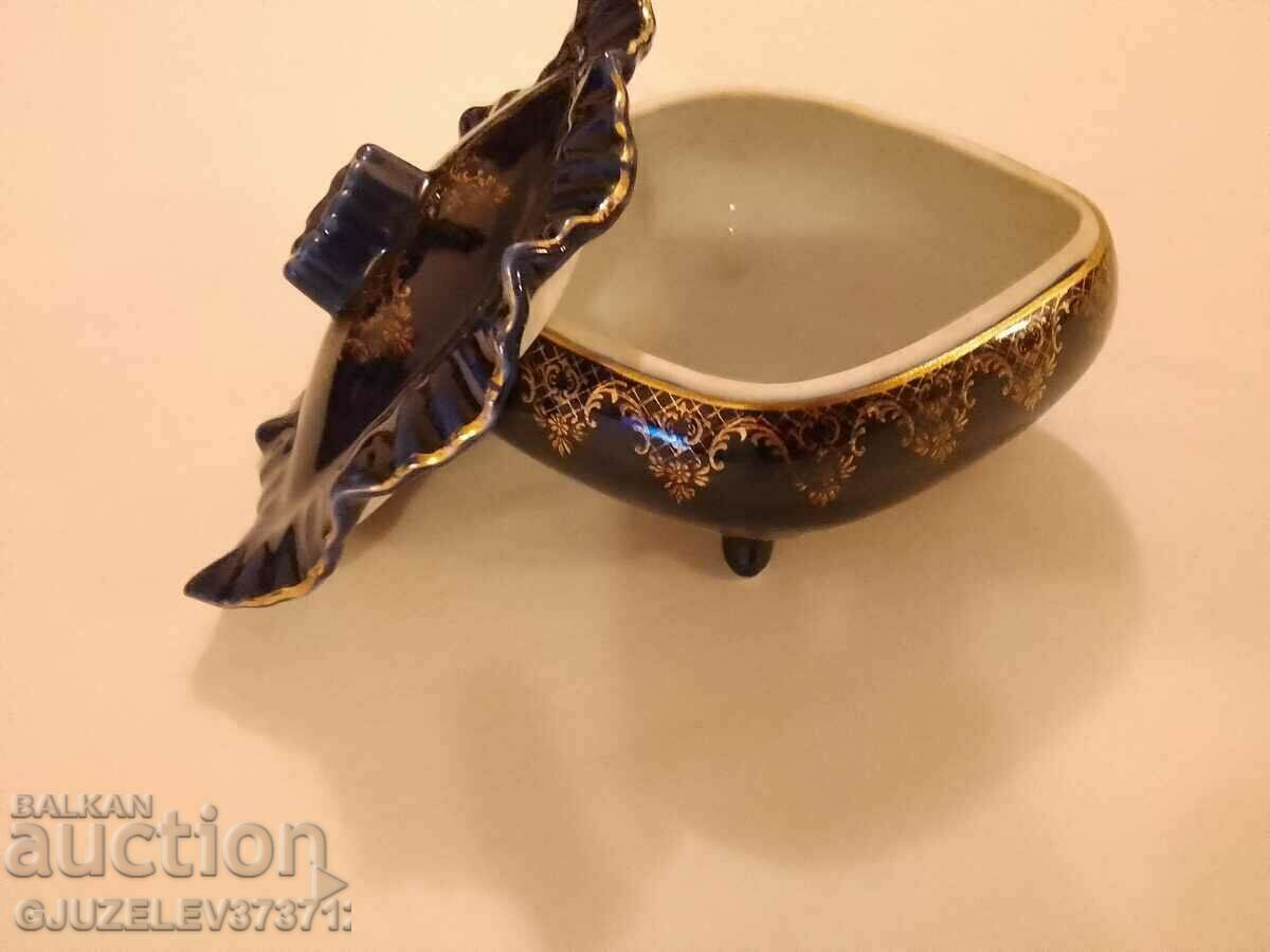 cobalt and gilt porcelain bowl cobalt and gilt porcelain bowl