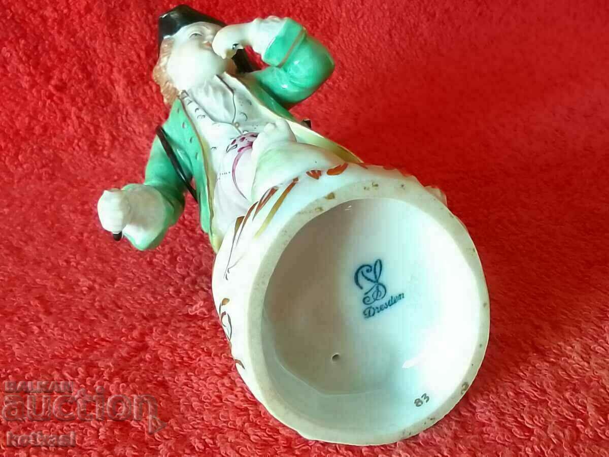 Old porcelain figurine Boy Grape Picker Dresden Germany - 7 Old porcelain figurine Boy Grape Picker Dresden Germany - 7