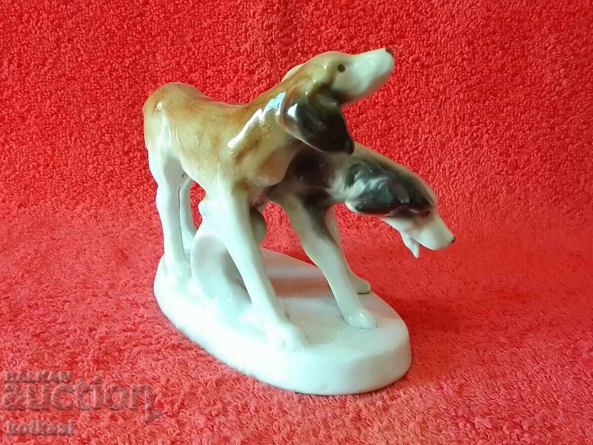 Παράδοση Παλιά πορσελάνινη φιγούρα Two Dogs Γερμανία