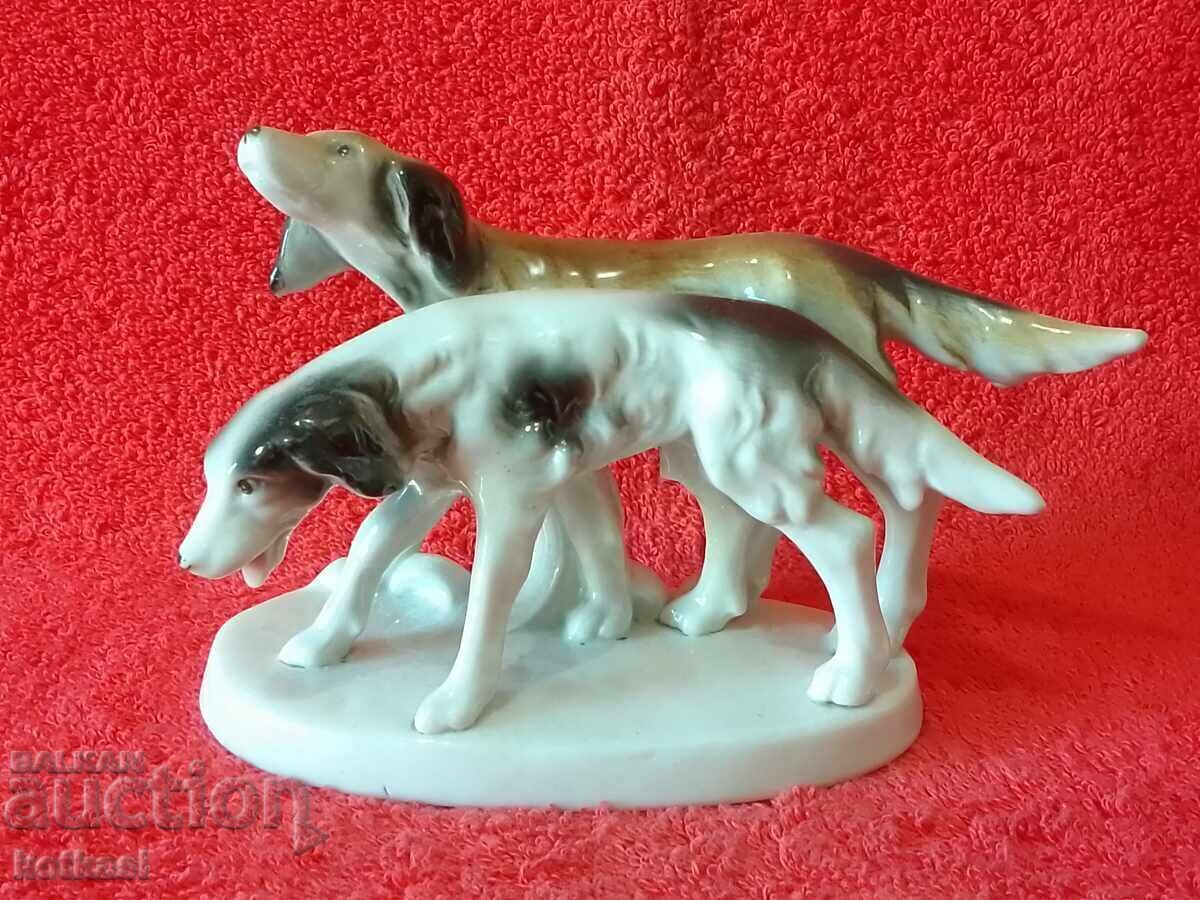 Παλιά πορσελάνινη φιγούρα Two Dogs Γερμανία