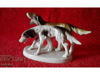 Old porcelain figure Two Dogs Germany