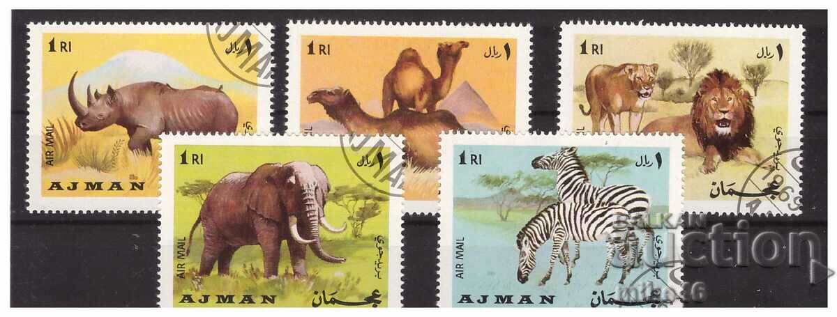 AJMAN 1969 Animals small series 5 stamps S.T.O.