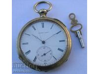 ANTIQUE MECHANICAL WINDING POCKET WATCH WITH KEY