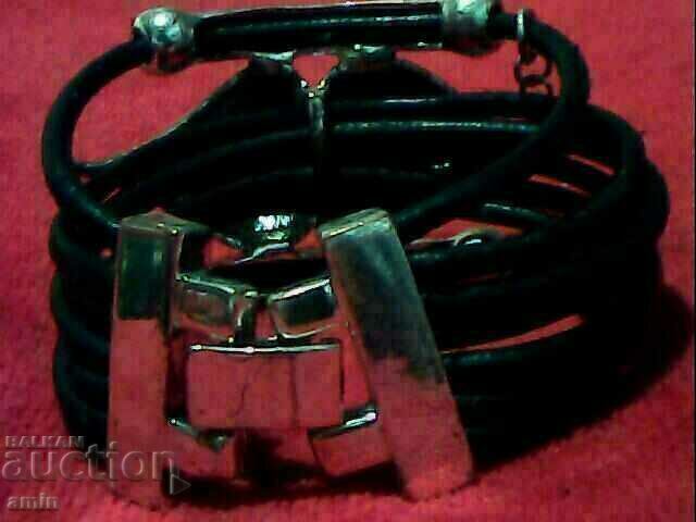 παλιό όμορφο δερμάτινο βραχιόλι επάργυρο πολύ βαρύ - 5 παλιό όμορφο δερμάτινο βραχιόλι επάργυρο πολύ βαρύ - 5