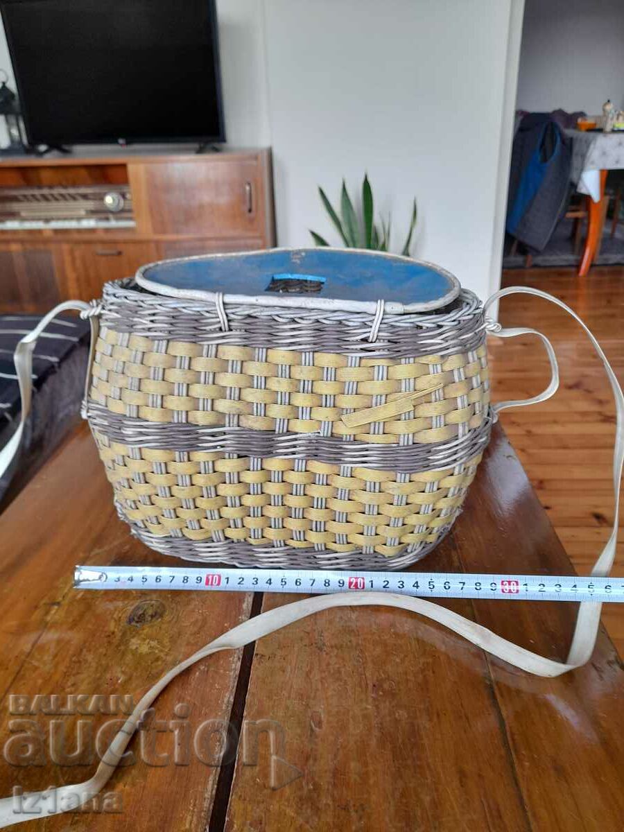Auction  Old wicker fishing basket