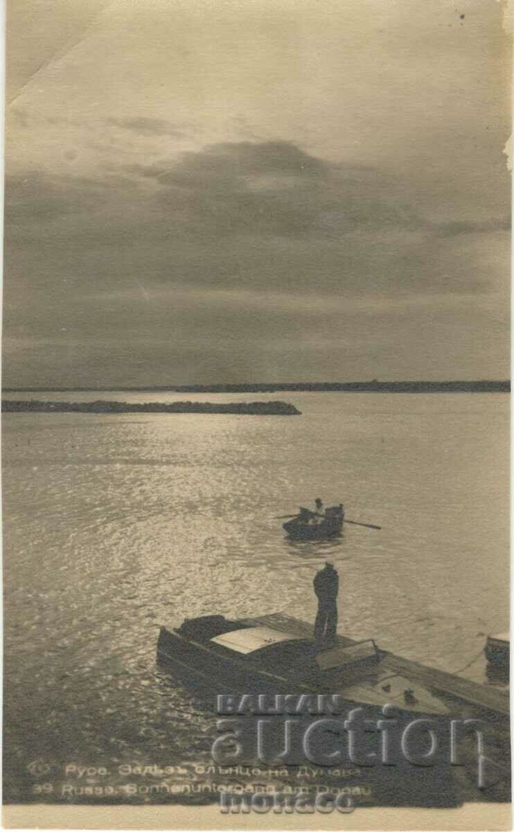 Παλιά καρτ ποστάλ - Ruse, ηλιοβασίλεμα
