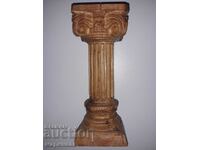 OLD CANDLESTICK. WOOD CARVING