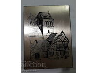 OLD COPPER SILVER PLATED PANEL. AUSTRIA