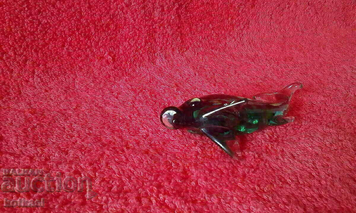 Auction The small colorful green Murano Glass Crystal Fish Auction The small colorful green Murano Glass Crystal Fish