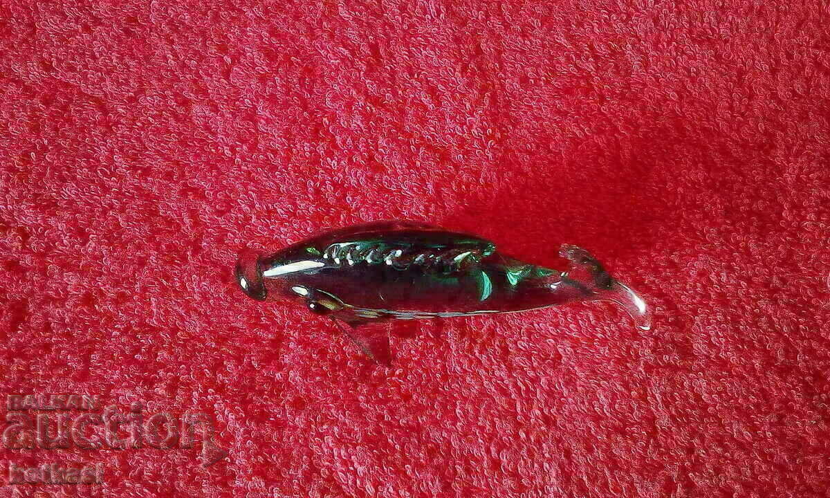 Delivery of The small colorful green Murano Glass Crystal Fish Delivery of The small colorful green Murano Glass Crystal Fish