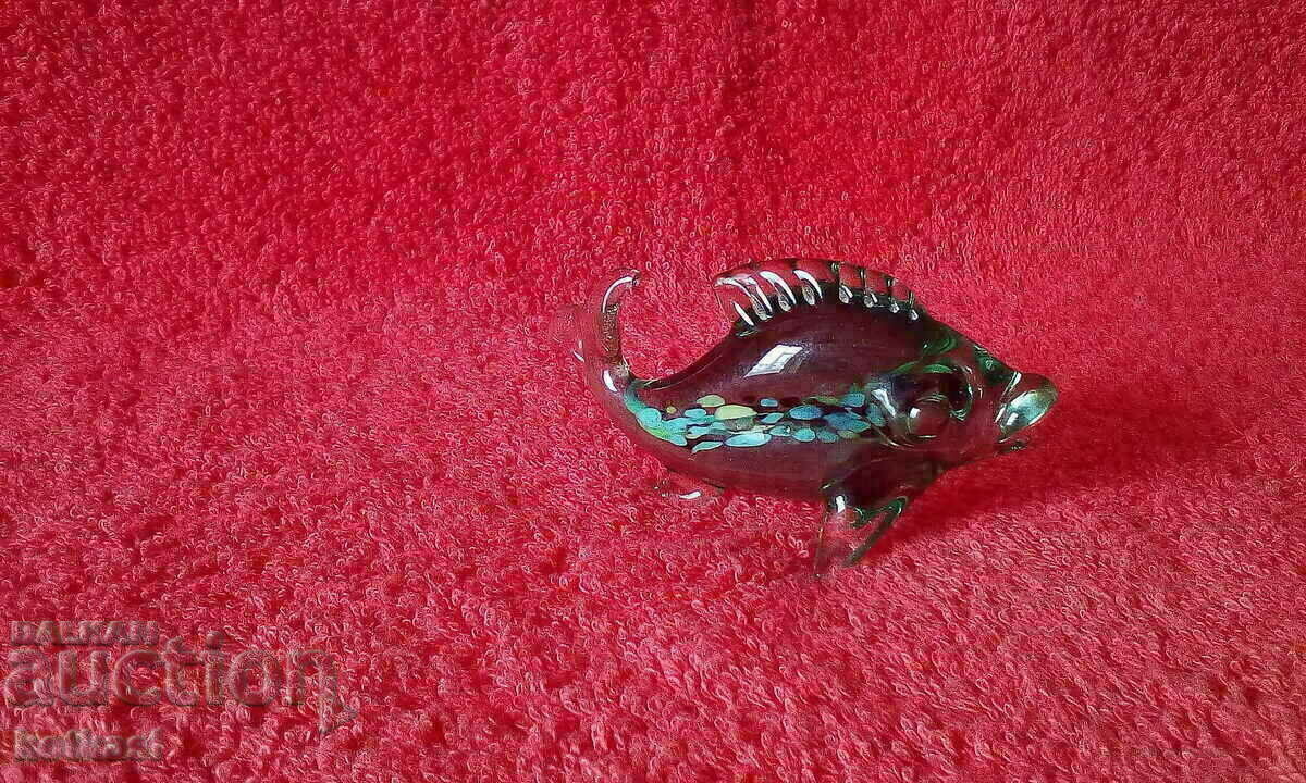 The small colorful green Murano Glass Crystal Fish - 5 The small colorful green Murano Glass Crystal Fish - 5