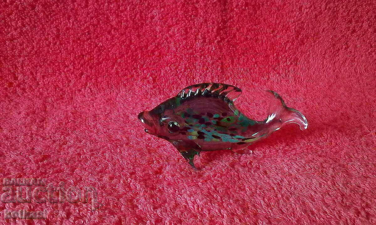 The small colorful green Murano Glass Crystal Fish - 7 The small colorful green Murano Glass Crystal Fish - 7