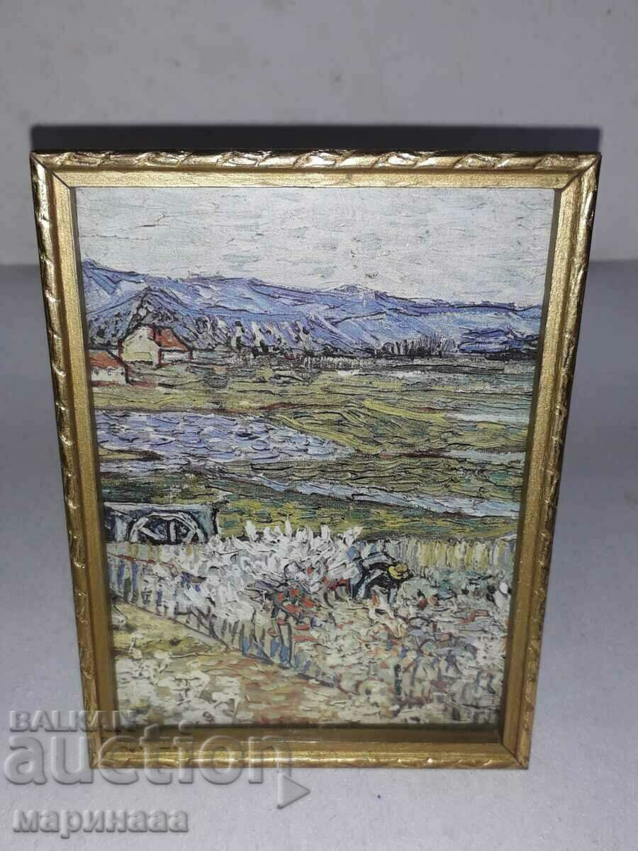 OLD SMALL FRAME WOOD, GLASS