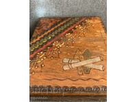 Cutie de țigări etnice bulgărească din lemn pirografat-4