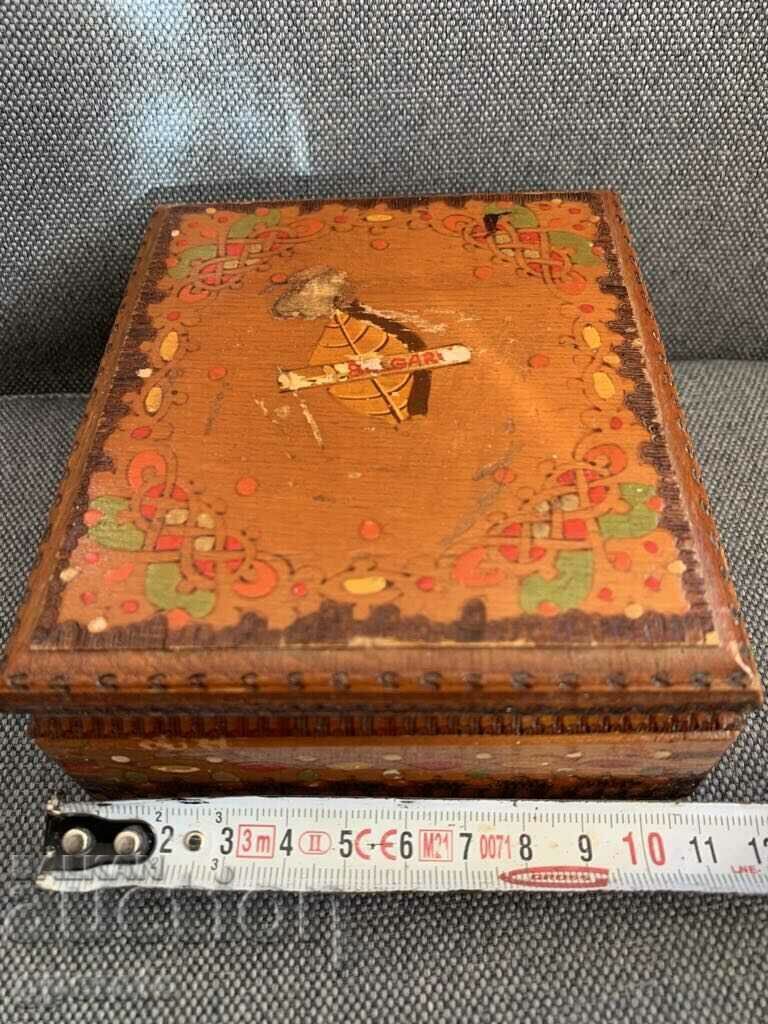 Bulgarian wooden pyrographed ethnic cigarette box-5 Bulgarian wooden pyrographed ethnic cigarette box-5