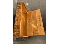 Βουλγαρικό ξύλινο πυρογραφημένο έθνικ κουτί τσιγάρων-8