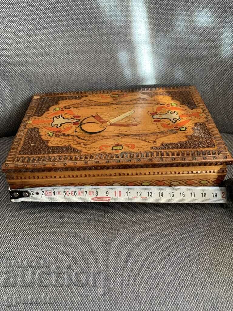 Bulgarian wooden pyrographed ethnic cigarette box-9 with price € 7.50 | 14.67 BGN